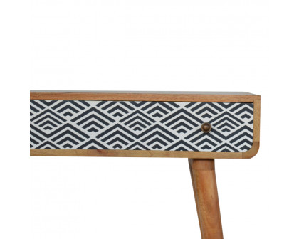 Artisan - Monochrome Print Console Table in Oak-Ish