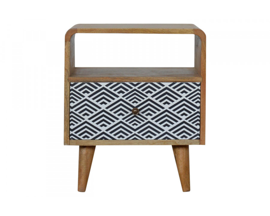 Artisan - Monochrome Print Bedside with Open Slot