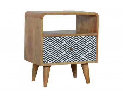 Artisan - Monochrome Print Bedside with Open Slot