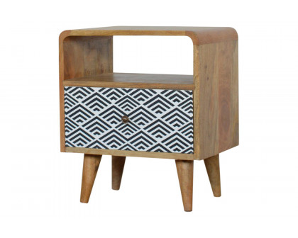 Artisan - Monochrome Print Bedside with Open Slot