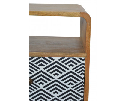 Artisan - Monochrome Print Bedside with Open Slot