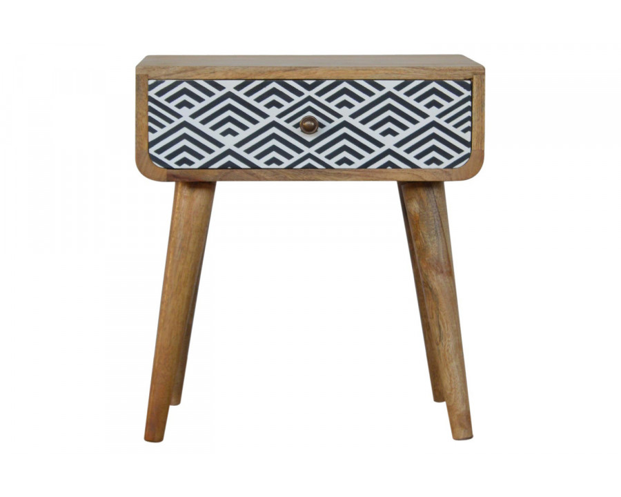 Artisan Monochrome Print Bedside - 1 Drawer