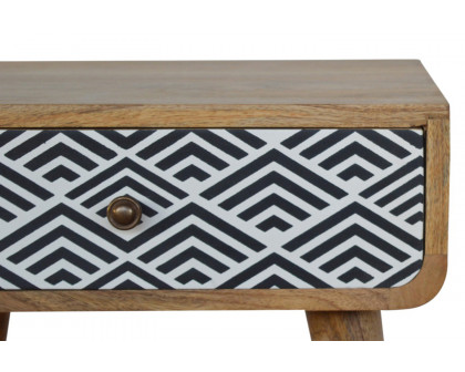 Artisan Monochrome Print Bedside - 1 Drawer