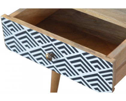 Artisan Monochrome Print Bedside - 1 Drawer