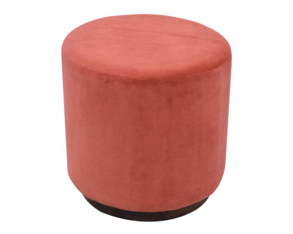 Artisan Wooden Large Footstool - Brick, Velvet