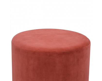 Artisan Wooden Large Footstool - Brick, Velvet