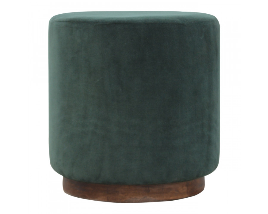 Artisan Large Footstool - Emerald Green, Velvet