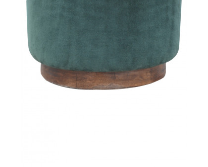 Artisan Large Footstool - Emerald Green, Velvet