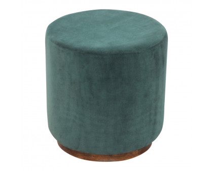 Artisan Large Footstool - Emerald Green, Velvet