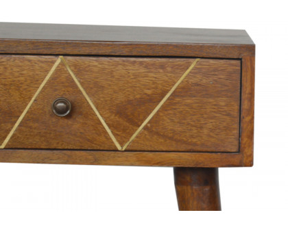 Artisan Geometric Brass Inlay Bedside - 1 Drawer