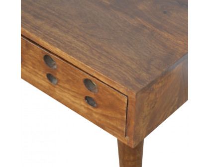 Artisan - Cut-Out Nightstand with 1 Drawers in Chestnut, Brass