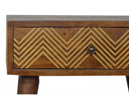 Artisan Brass Inlay Chevron Bedside