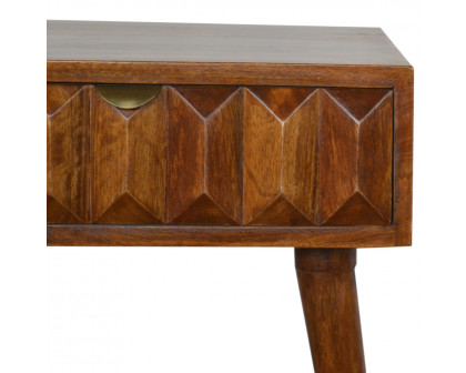 Artisan - Carved Nightstand in Chestnut