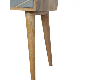 Artisan - Inlay Nightstand in Sleek Cement, Brass