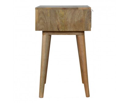 Artisan - Inlay Nightstand in Sleek Cement, Brass