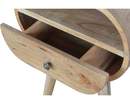 Artisan Circular Open Slot Bedside - Oak-ish