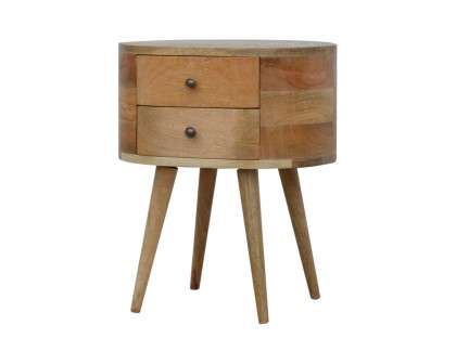 Artisan Rounded Bedside Table Bedside w/o Reading Light - Oak-ish