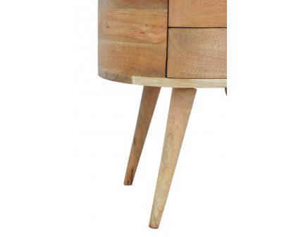 Artisan Rounded Bedside Table Bedside w/o Reading Light - Oak-ish