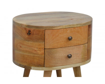 Artisan Rounded Bedside Table Bedside w/o Reading Light - Oak-ish