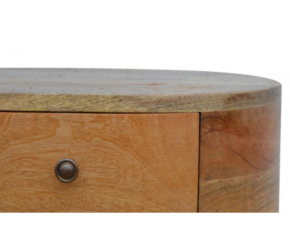 Artisan Rounded Bedside Table Bedside w/o Reading Light - Oak-ish