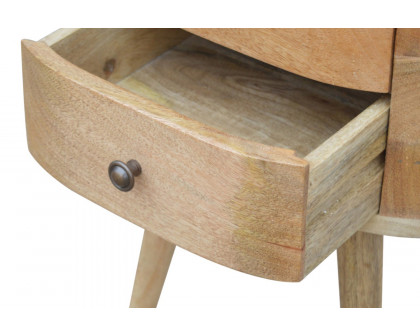 Artisan Rounded Bedside Table Bedside w/o Reading Light - Oak-ish