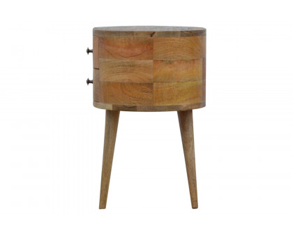 Artisan Rounded Bedside Table Bedside w/o Reading Light - Oak-ish