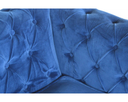 Artisan Chesterfield Sofa with 2 Seater - Royal Blue, Velvet