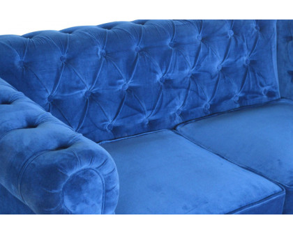 Artisan Chesterfield Sofa with 2 Seater - Royal Blue, Velvet