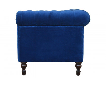 Artisan Chesterfield Sofa with 2 Seater - Royal Blue, Velvet