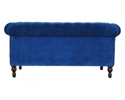 Artisan Chesterfield Sofa with 2 Seater - Royal Blue, Velvet