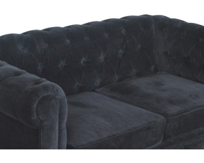 Artisan Chesterfield Sofa with 2 Seater - Black, Velvet