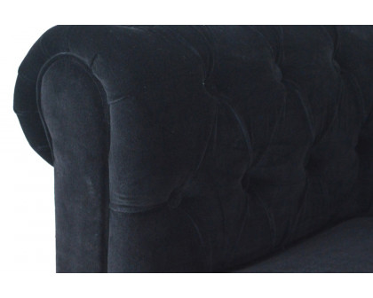 Artisan Chesterfield Sofa with 2 Seater - Black, Velvet