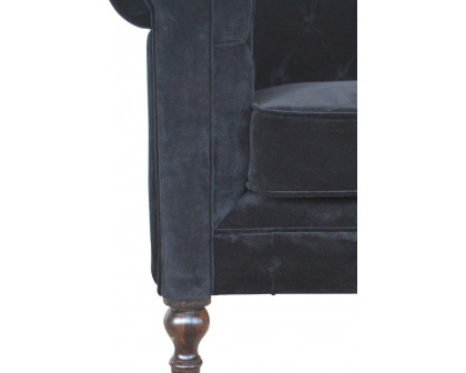 Artisan Chesterfield Sofa with 2 Seater - Black, Velvet