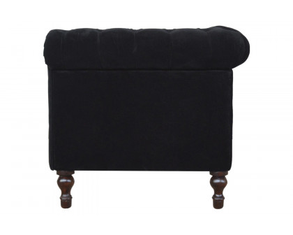 Artisan Chesterfield Sofa with 2 Seater - Black, Velvet