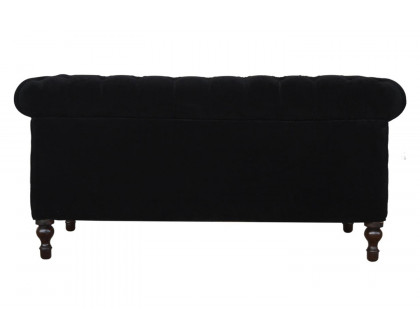 Artisan Chesterfield Sofa with 2 Seater - Black, Velvet