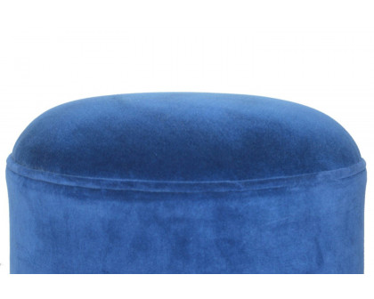 Artisan Nordic Style Footstool - Royal Blue, Velvet