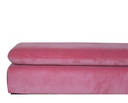 Artisan Bench with Castor Legs - Pink, Velvet