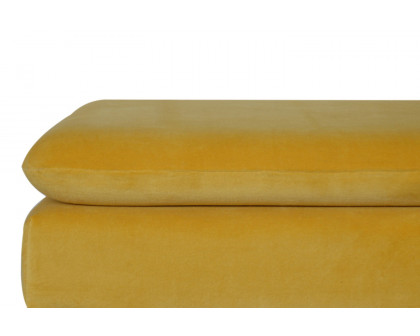 Artisan Bench with Castor Legs - Mustard, Velvet