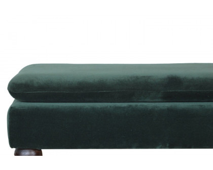 Artisan Bench with Castor Legs - Green, Velvet