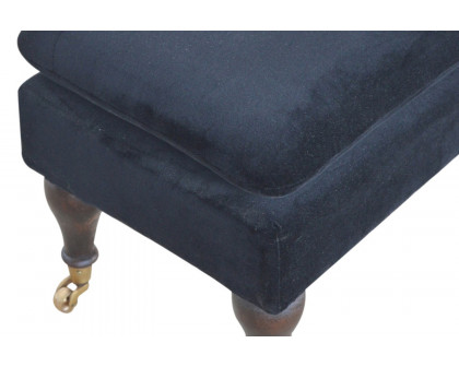 Artisan Bench with Castor Legs - Black, Velvet