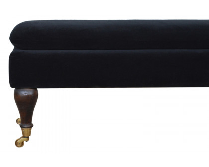 Artisan Bench with Castor Legs - Black, Velvet