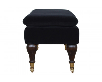 Artisan Bench with Castor Legs - Black, Velvet