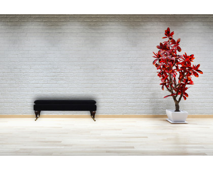 Artisan Bench with Castor Legs - Black, Velvet