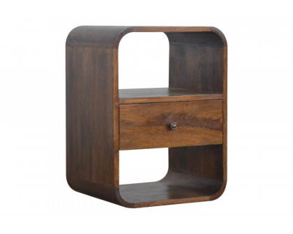 Artisan - Curved Edge Bedside in Chestnut