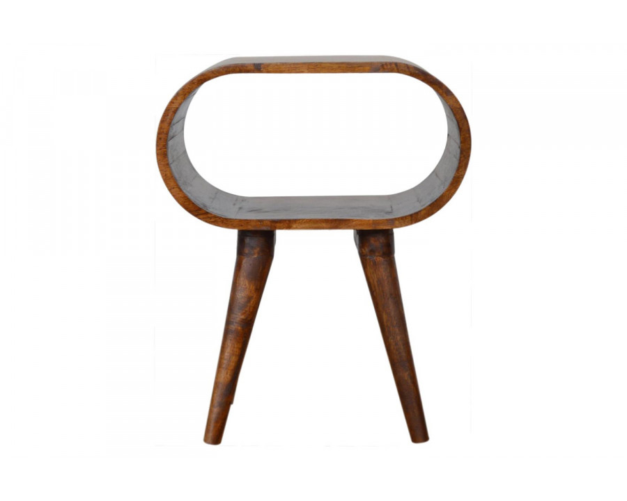 Artisan Circular Open Bedside - Chestnut