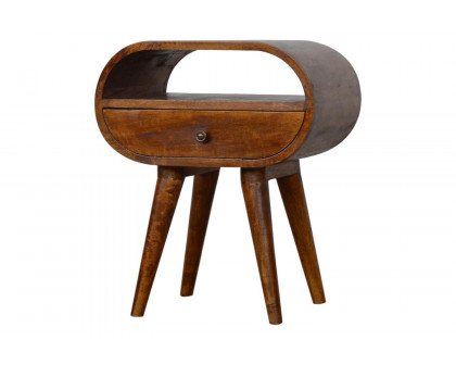 Artisan Circular Open Slot Bedside - Chestnut