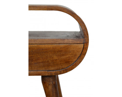 Artisan Circular Open Slot Bedside - Chestnut