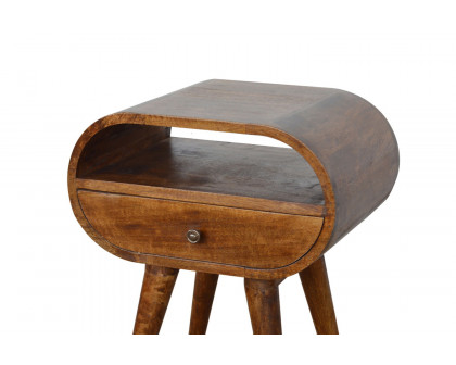 Artisan Circular Open Slot Bedside - Chestnut