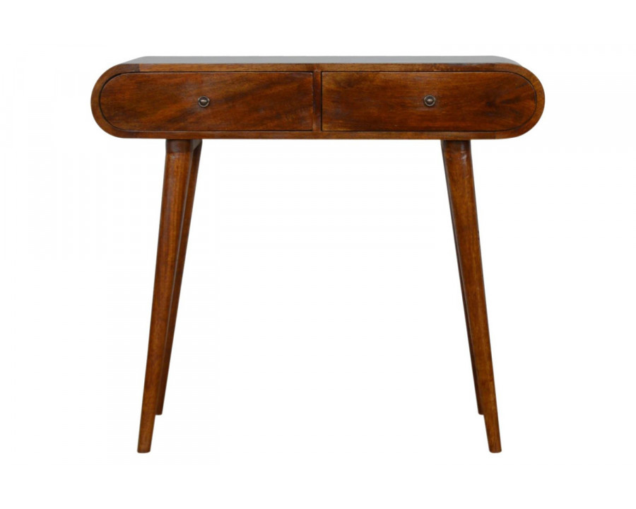 Artisan - Curved Edge Console Table in Chestnut