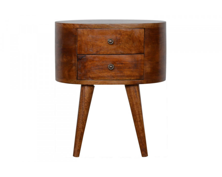 Artisan Rounded Bedside Table Bedside w/o Reading Light - Chestnut